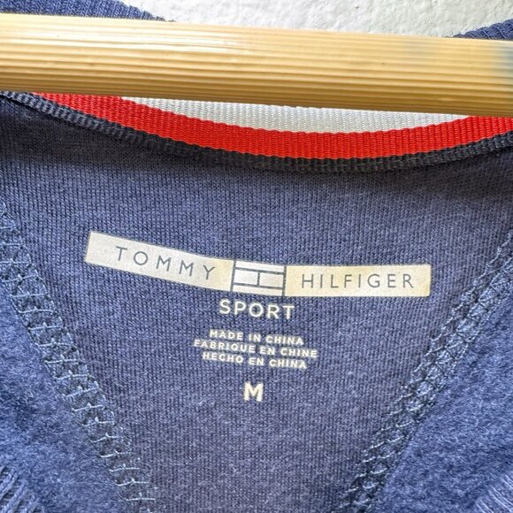 Tommy Hilfiger Sport Dress Womens Medium Blue Fleece Crew Sweatshirt Pullover - Picture 7 of 10